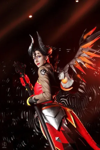 Подборка Косплея: Elif Parmak из VtMB 2, Стражница из Aion, Дьявольская Mercy из Overwatch, Мисато, Рей и Асука из Evangelion.